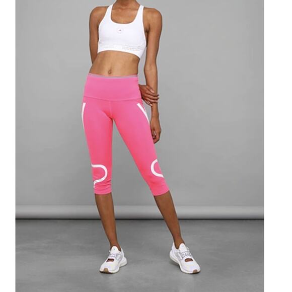 NWOT Adidas By Stella McCartney Truepace 3/4 Leggings Pink Women's Size XS $130 - Picture 1 of 8